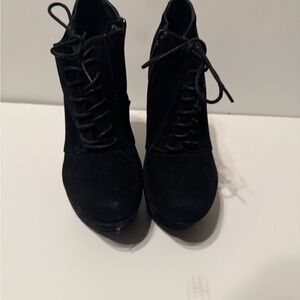 Women's Black Lace-Up Ankle Boots